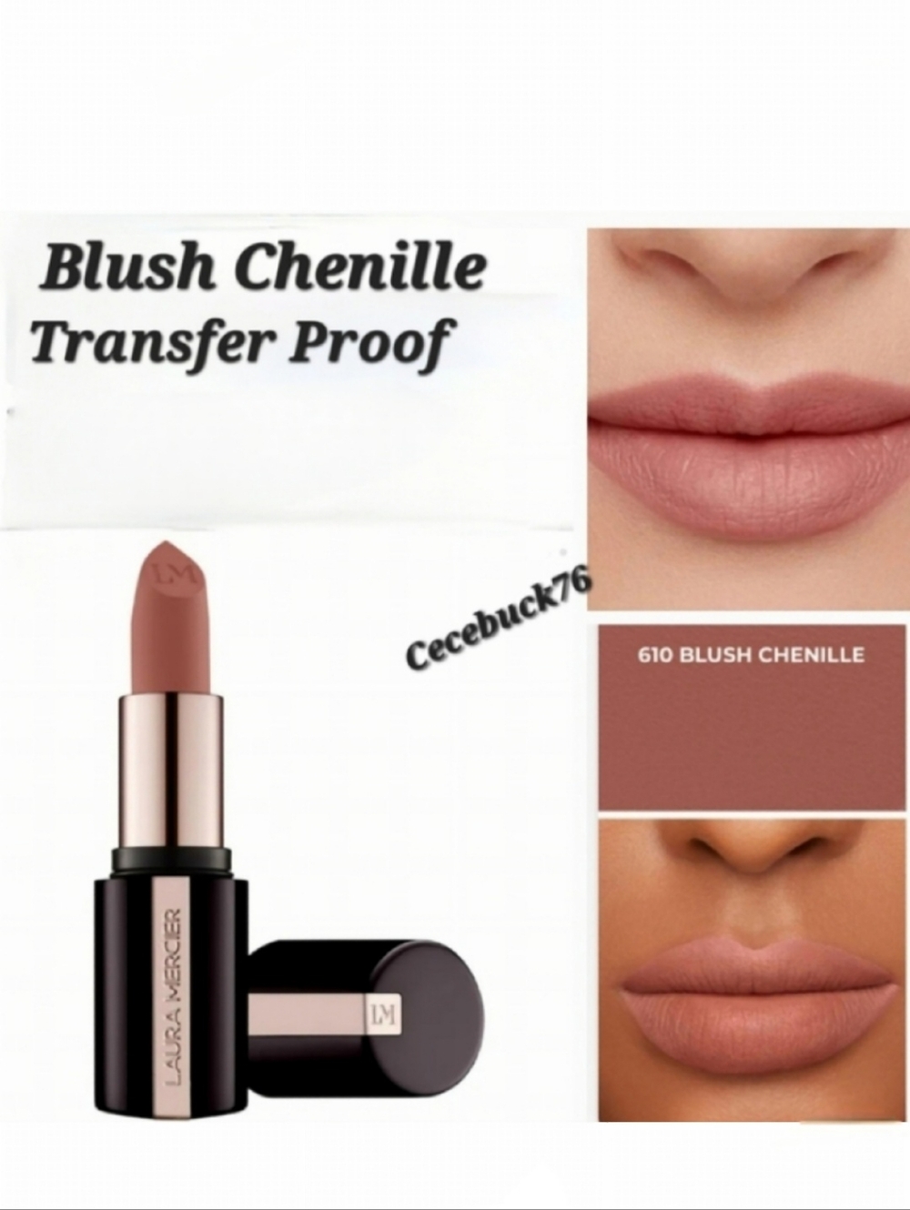 🌺Laura Mercier Blush Chenille​ Caviar Smoothing Matte Lipstick Transfer Proof